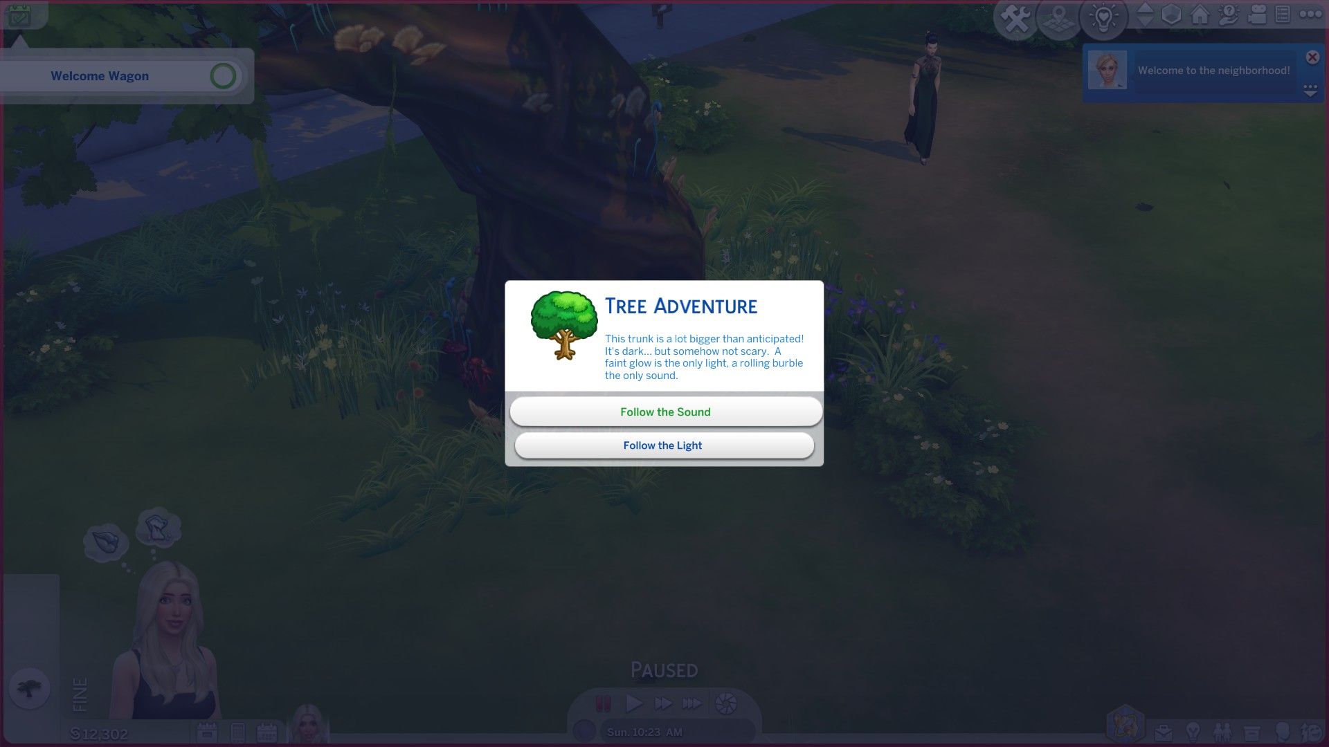 Подсказка пользовательского интерфейса Sylvan Glade в The Sims 4