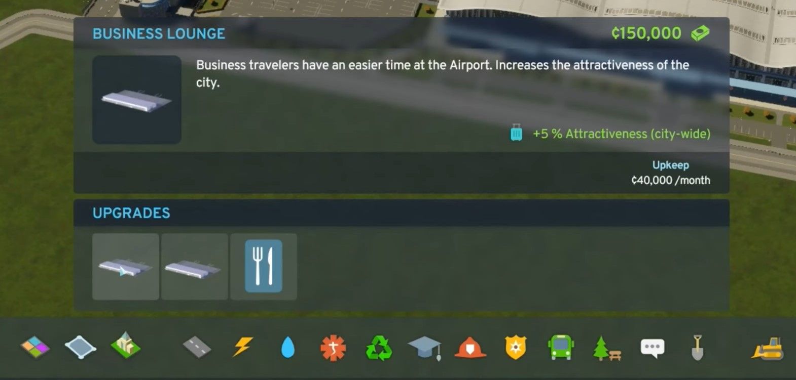 Бизнес-зал — одно из трех улучшений аэропорта в Cities: Skylines 2.