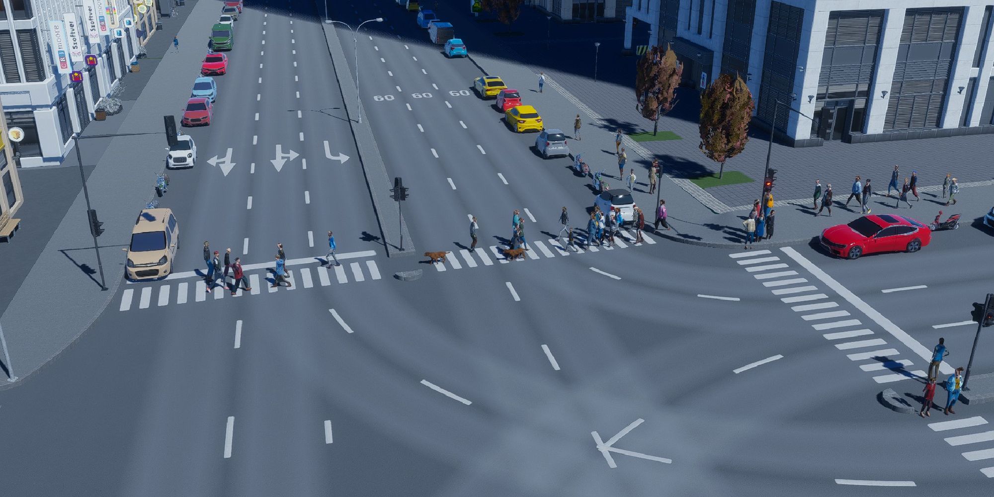 панорамы города 2 пешехода переходят улицу