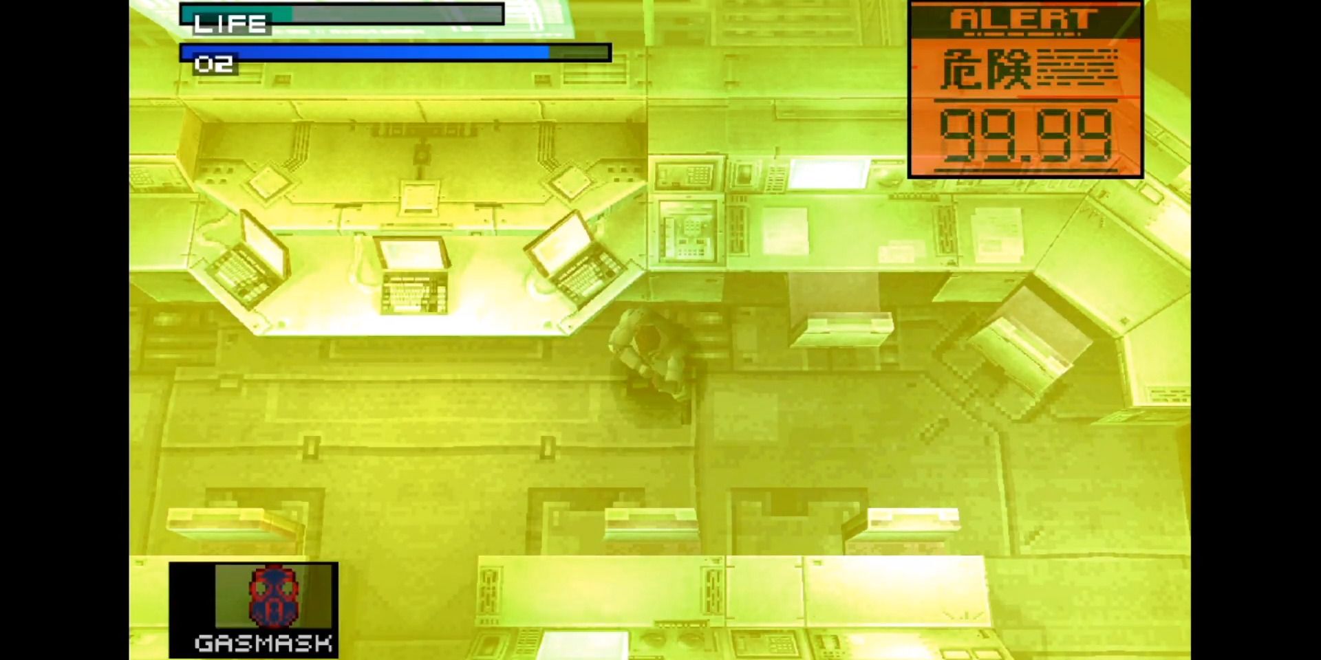 Изображение Солида Снейка в командной комнате в Metal Gear Solid