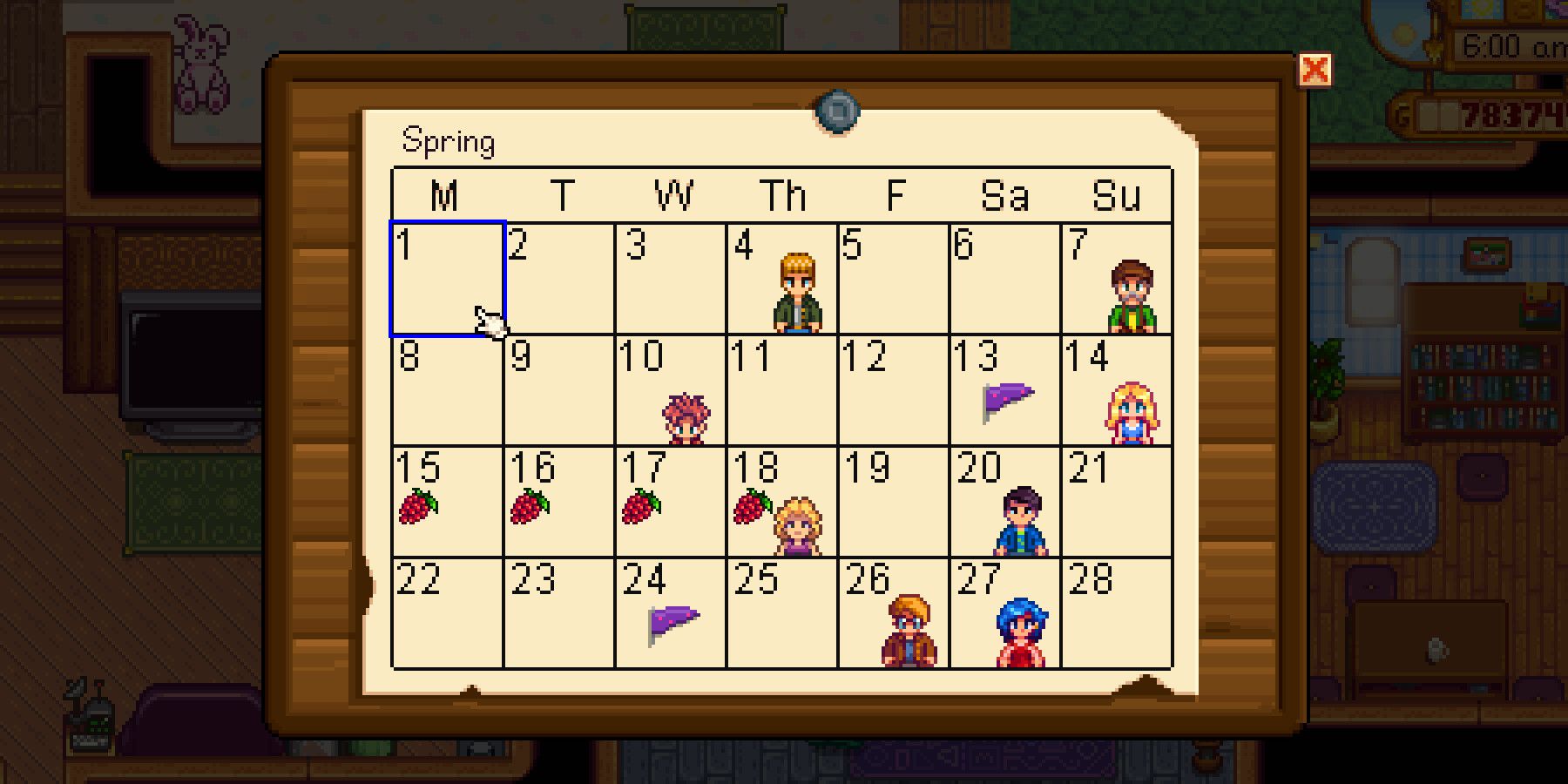 Календарь Stardew Valley Весна