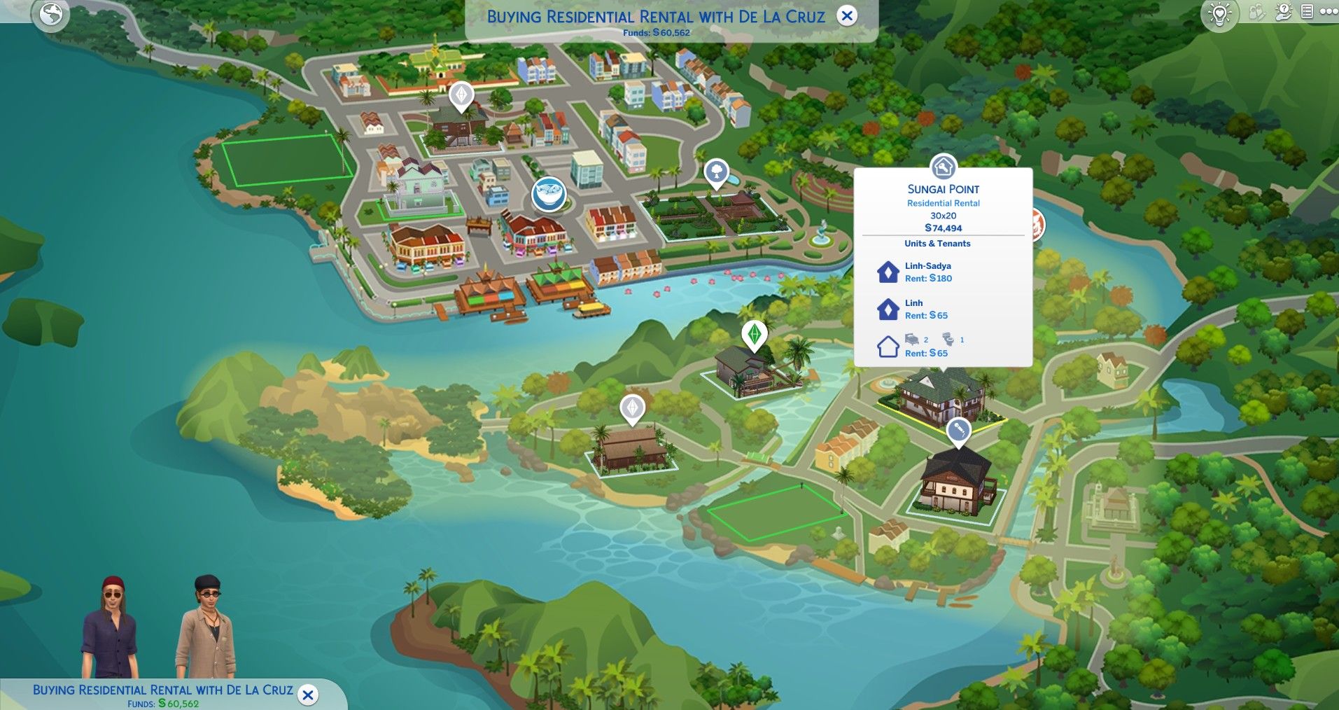 Сунгай Пойнт жилая недвижимость в аренду Томаранг The Sims 4 в аренду купить в аренду