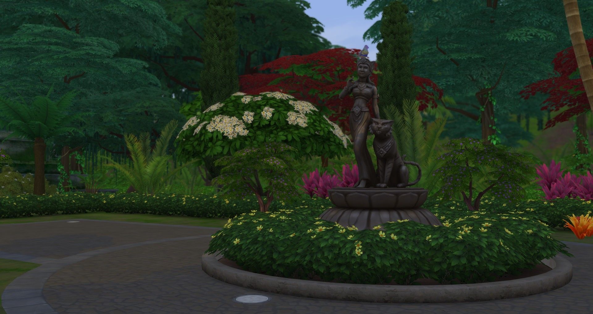 Статуя Кхун Мэй и тигра в заповеднике тигров в Томаранге в Sims 4 в аренду