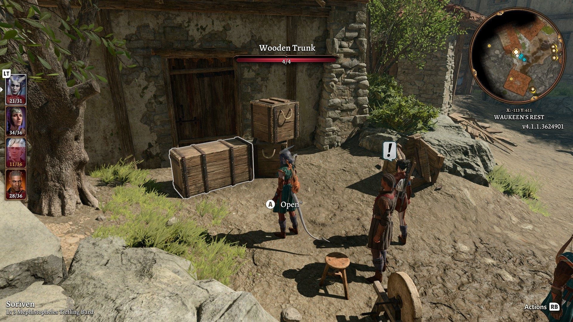 Вечеринка возле Потрепанной двери в Приюте Вокин в Baldur's Gate 3.