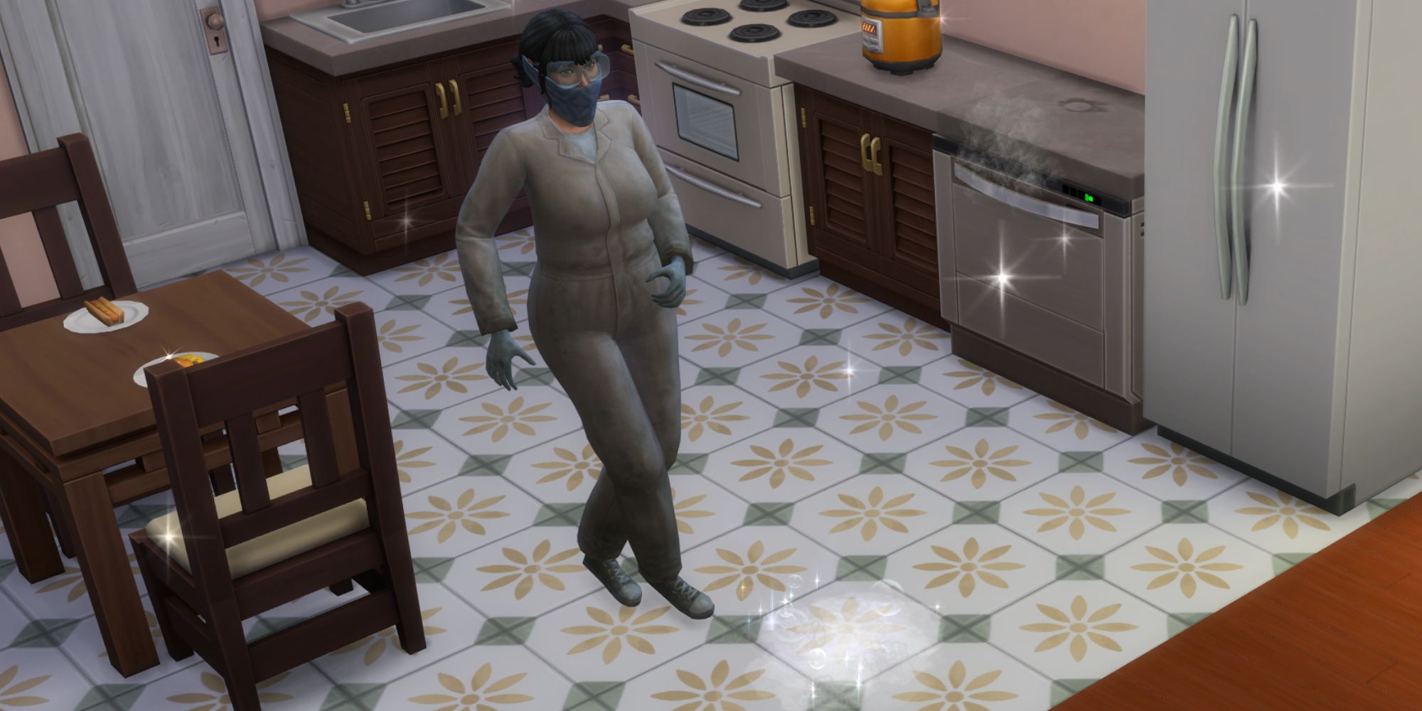 The Sims 4 в аренду для чистки плесени с защитным снаряжением