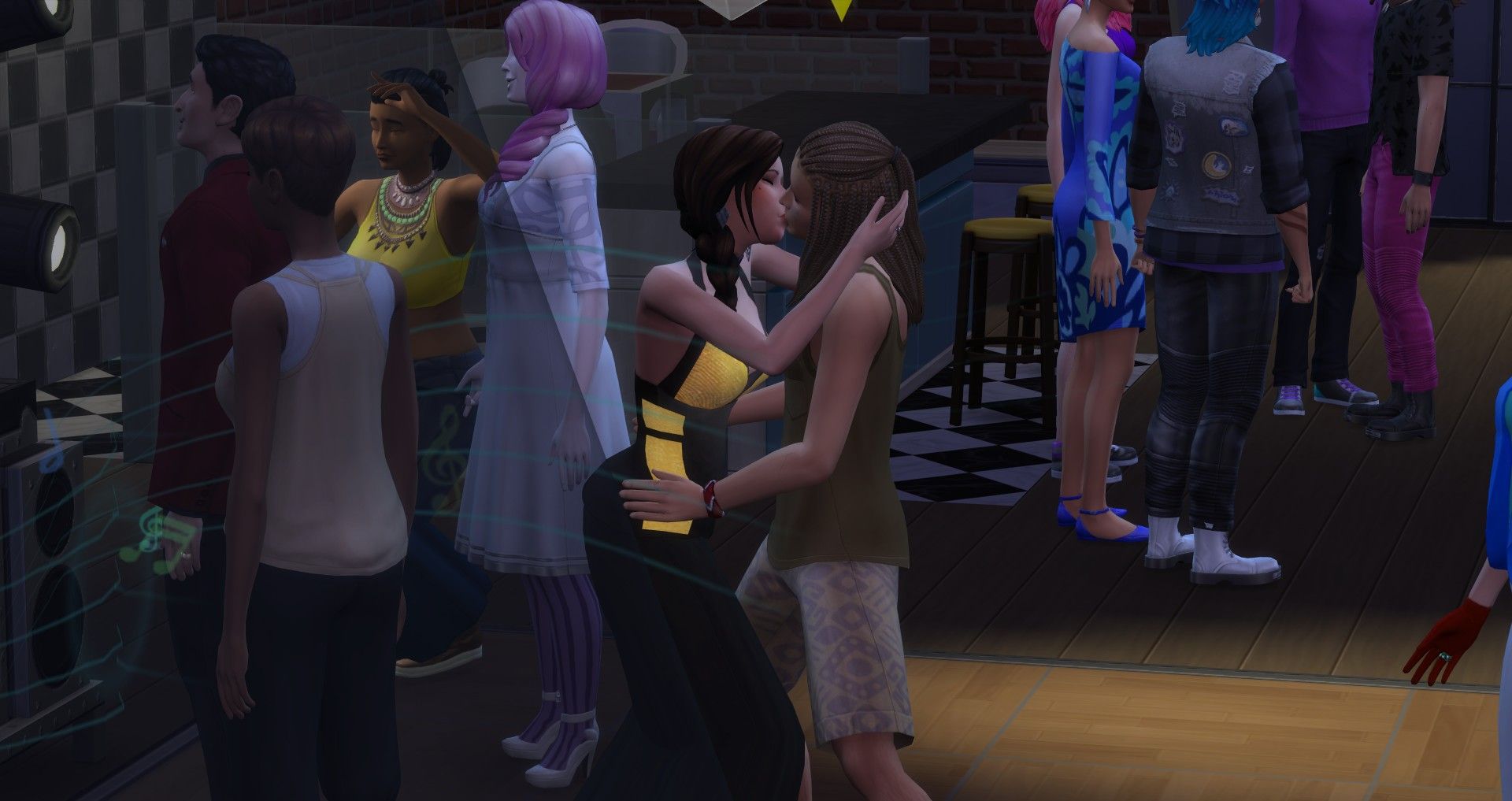два сима целуются в ночном клубе the sims 4 напрокат мошенница милая
