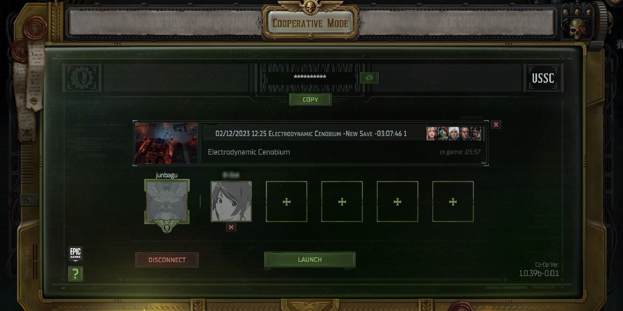 Лобби вольного торговца Warhammer с файлом сохранения, выбранным для игры с другим игроком