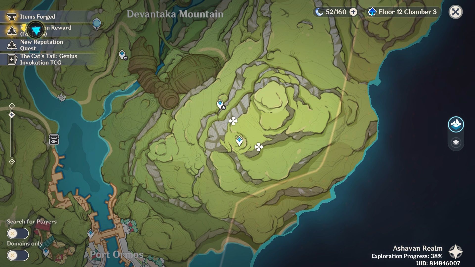 Сумеру и гора Девантака на карте мира Genshin Impact