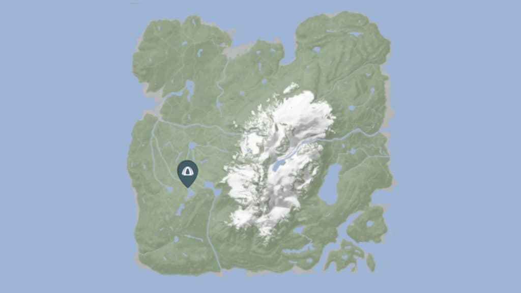 Скриншот, показывающий локацию «Зимняя куртка» в «Сынах леса».