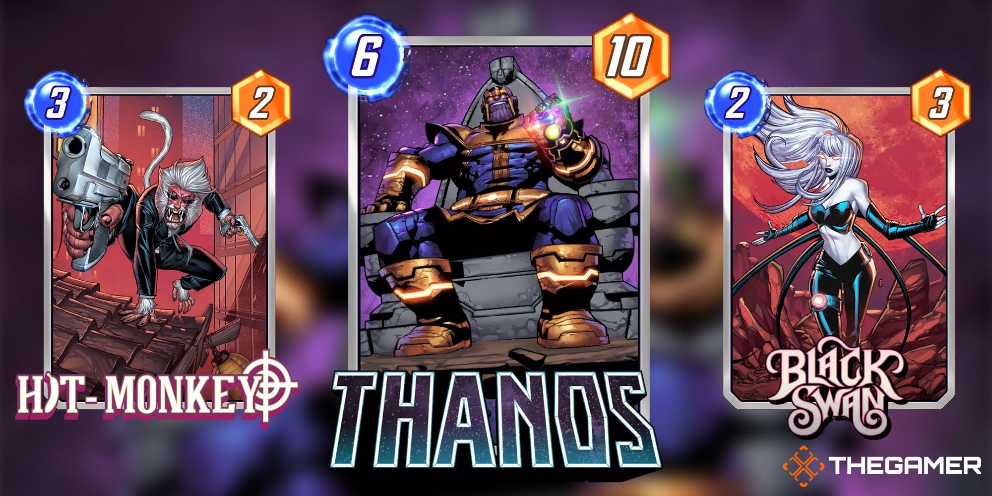 Танос, Хит-Манки и Черный лебедь в Marvel Snap
