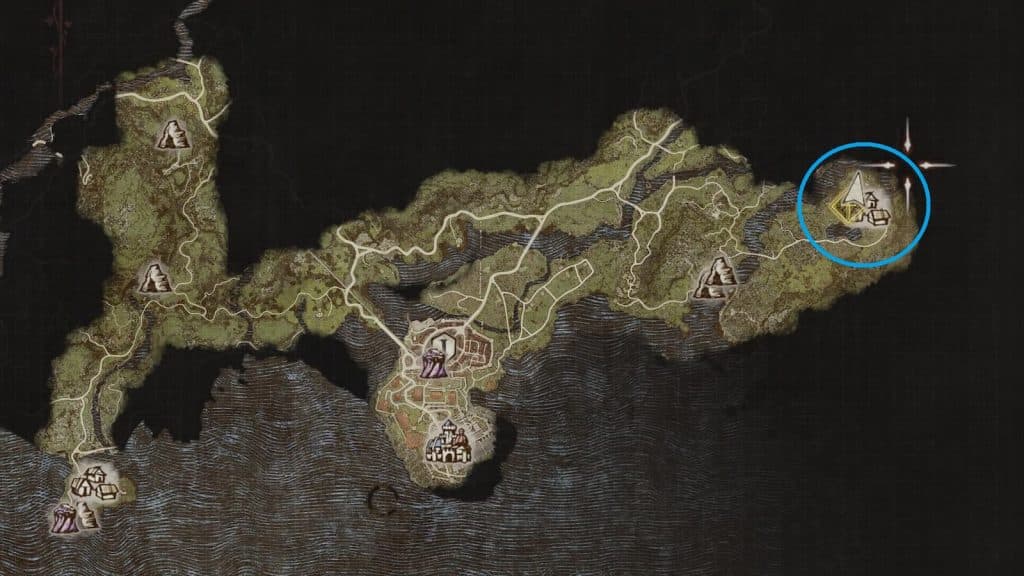Карта Безымянной деревни в Dragon's Dogma 2