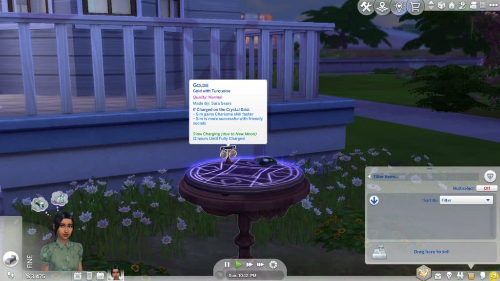 Скриншот с изображением Мистической кристаллической решетки лунного света в The Sims 4.