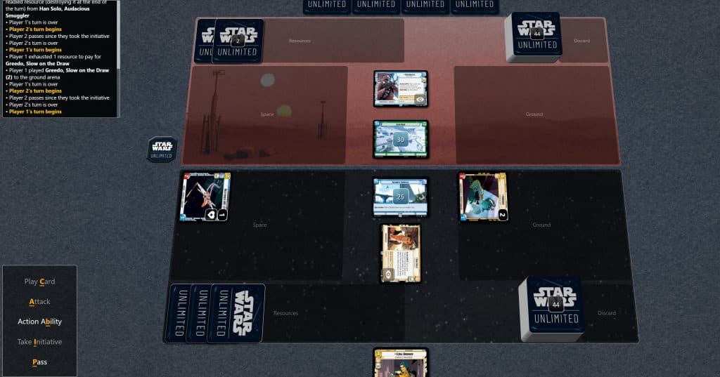 В Star Wars Unlimited можно играть онлайн через Force Table.