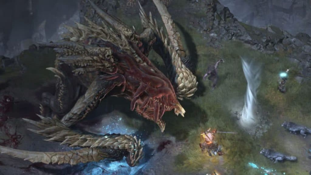 Игрок сражается с боссом в Diablo 4